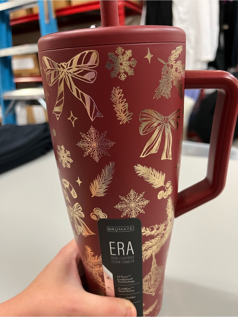 Brumate ERA 40oz Red & Gold Holiday Christmas Cup - Picture 2 of 5